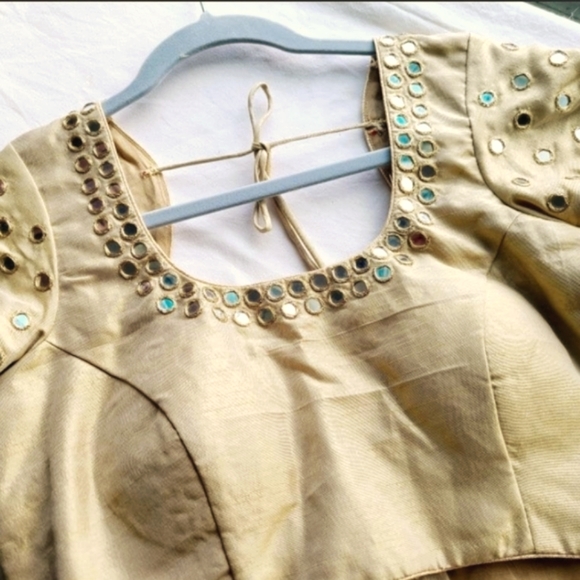 New Handmade designer real mirror work blouses - Picture 3 of 5
